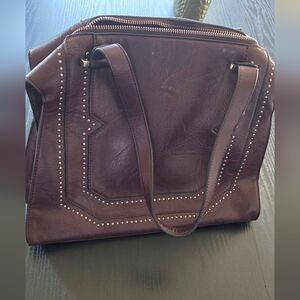 BCBGeneration Burgundy Studded Tote Bag